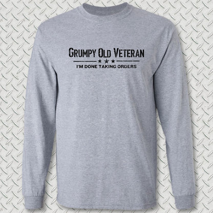 NavyHumor Long-sleeve Sport Grey / S Grumpy Old Veteran Long Sleeve Tee