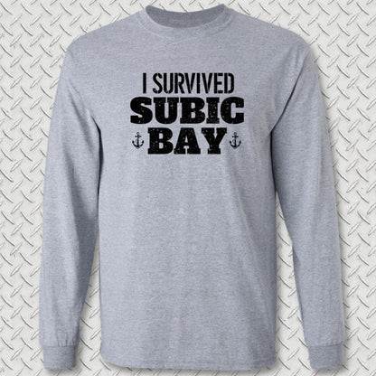 NavyHumor Long-sleeve Sport Grey / S I Survived Subic Bay Long Sleeve Tee