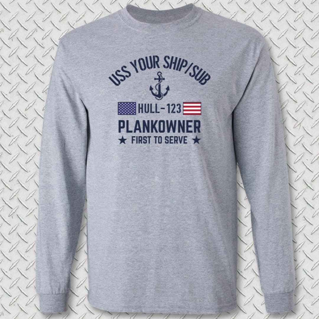 NavyHumor Long-sleeve Sport Grey / S Plankowner - Add Your Command Long Sleeve Tee