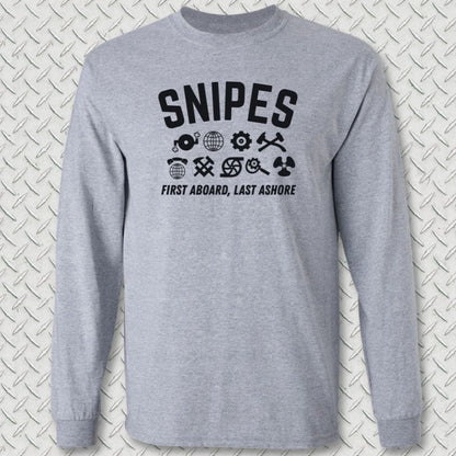NavyHumor Long-sleeve Sport Grey / S Snipes - First Aboard Long Sleeve Tee