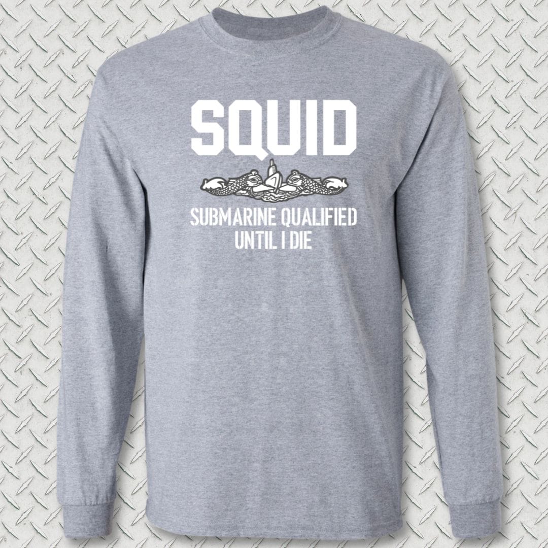 NavyHumor Long-sleeve Sport Grey / S SQUID - Submarine Qualified Long Sleeve Tee