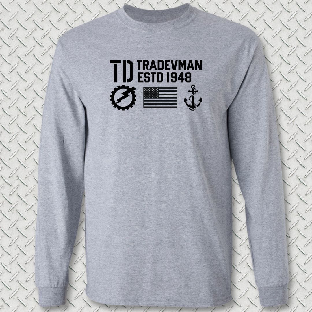 NavyHumor Long-sleeve Sport Grey / S TD - Flag & Anchor Long Sleeve Tee