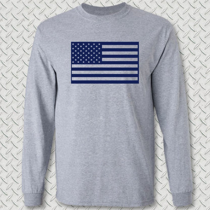 NavyHumor Long-sleeve Sport Grey / S US Flag Monochromatic Long Sleeve Tee
