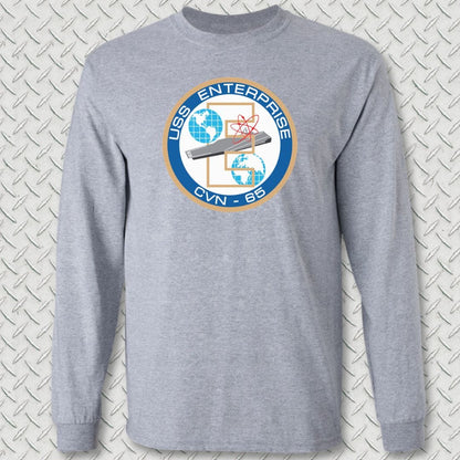 NavyHumor Long-sleeve Sport Grey / S USS Enterprise Crest Long Sleeve Tee