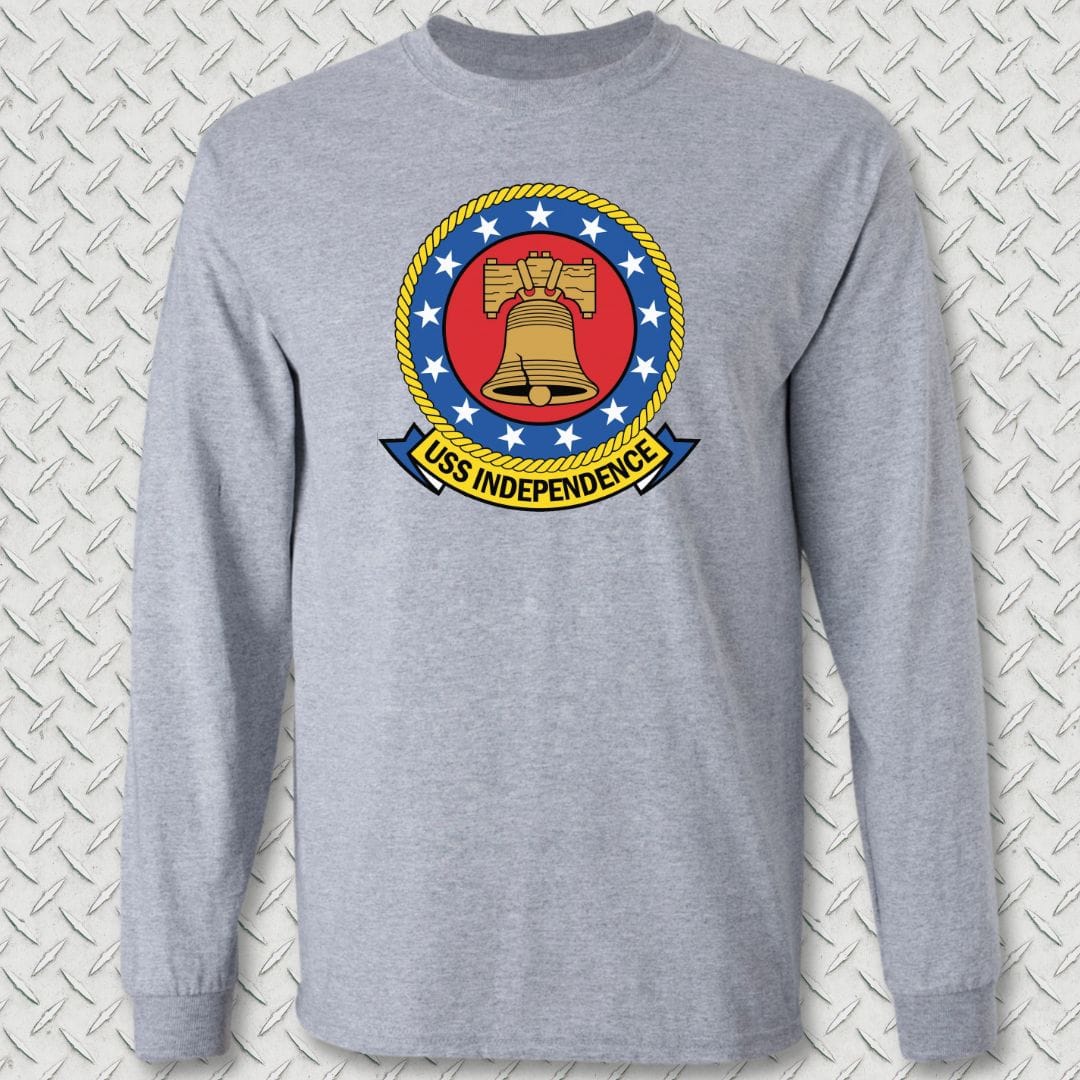 NavyHumor Long-sleeve Sport Grey / S USS Independence Crest Long Sleeve Tee
