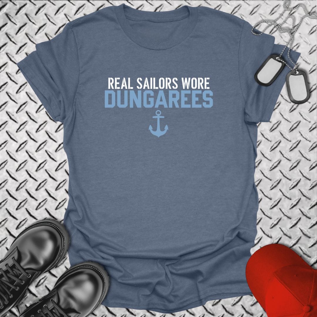 NavyHumor Soft Style T-shirt Heather Indigo / S Real Sailors Wore Dungarees