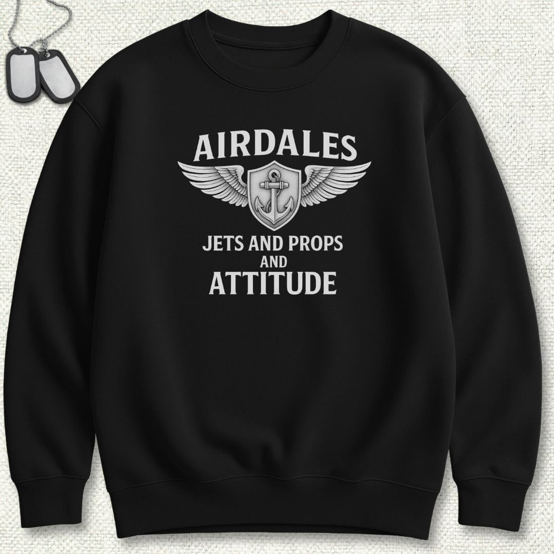 NavyHumor Sweatshirt Black / S Airdales Attitude Sweatshirt