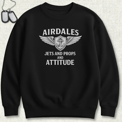 NavyHumor Sweatshirt Black / S Airdales Attitude Sweatshirt