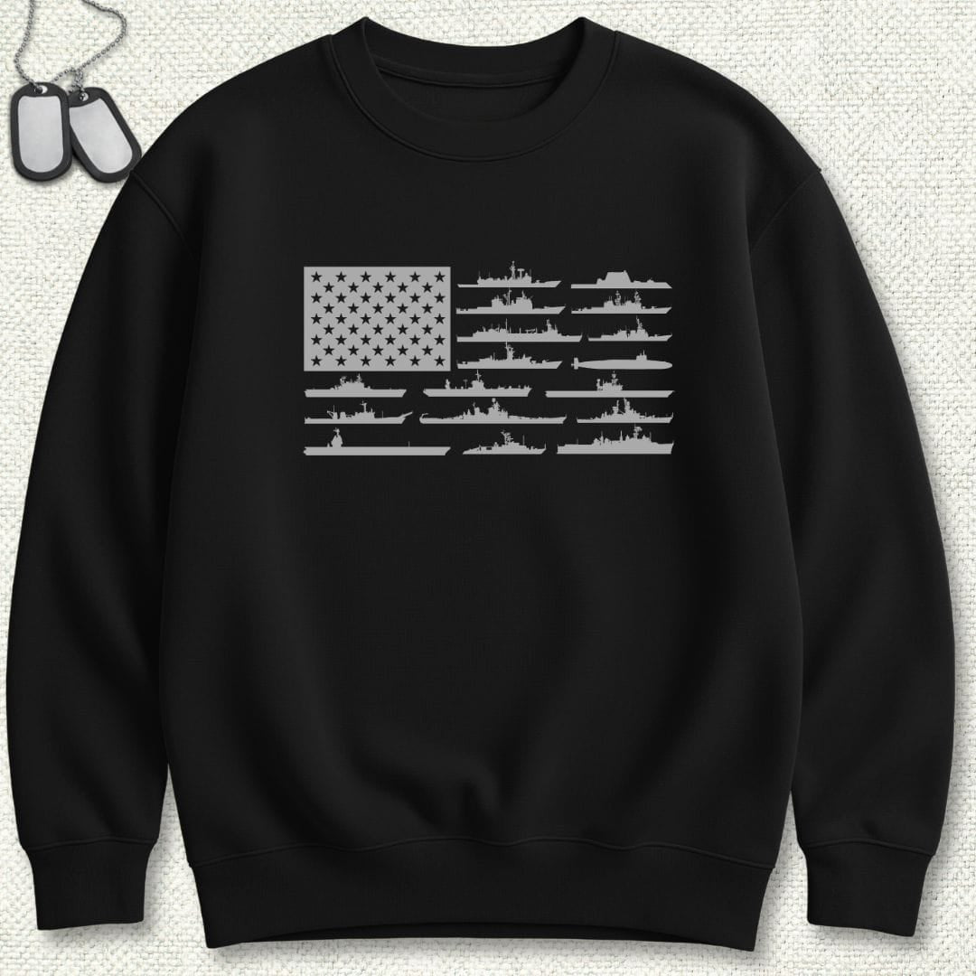 NavyHumor Sweatshirt Black / S American Fleet Sweatshirt