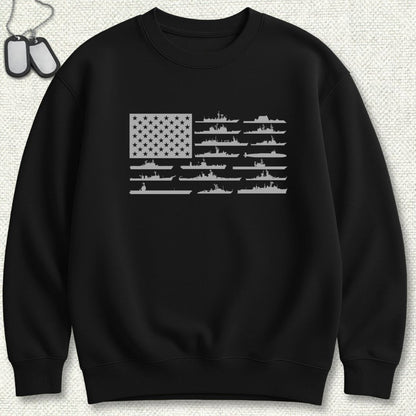 NavyHumor Sweatshirt Black / S American Fleet Sweatshirt