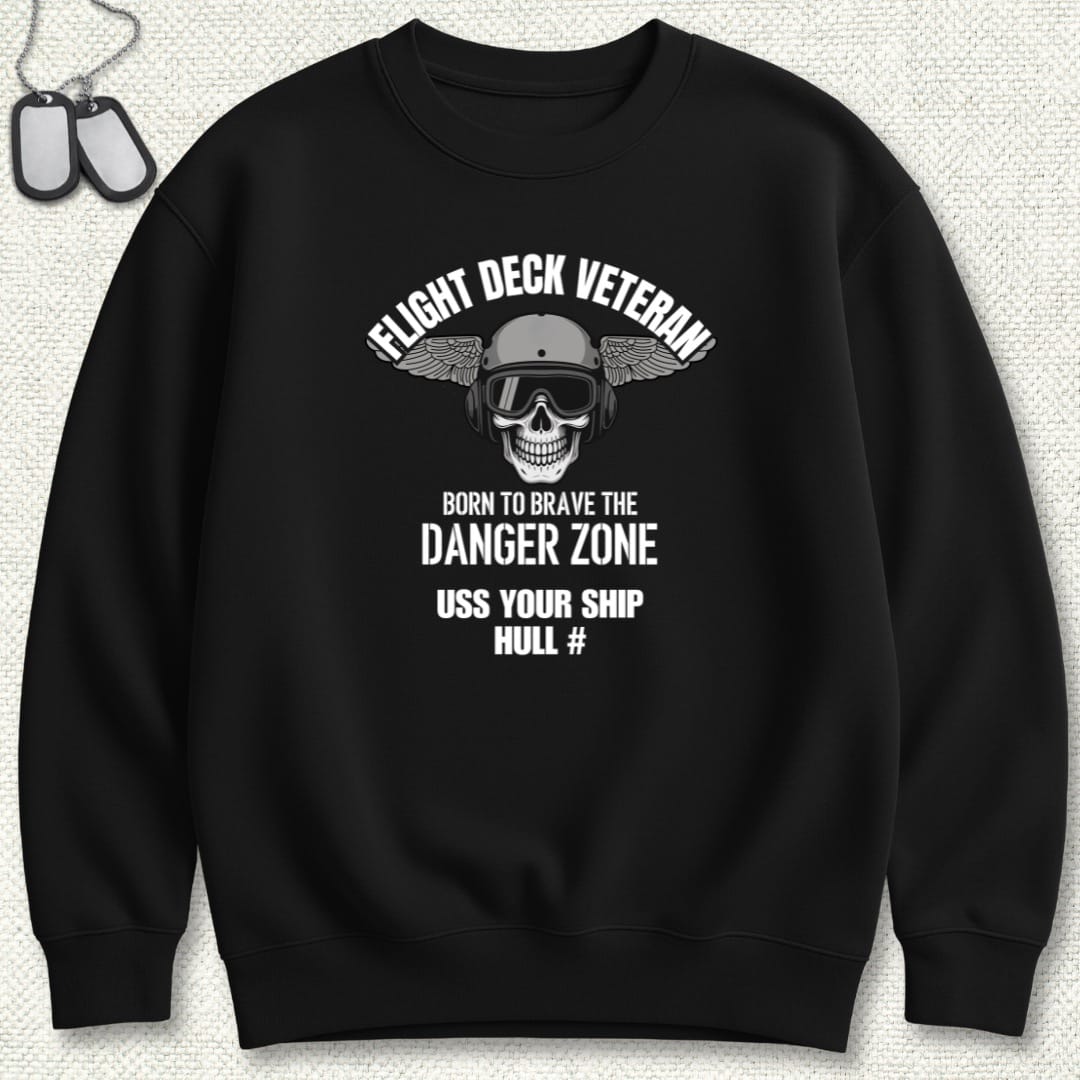 NavyHumor Sweatshirt Black / S Flight Deck Veteran - Add Your Command Sweatshirt