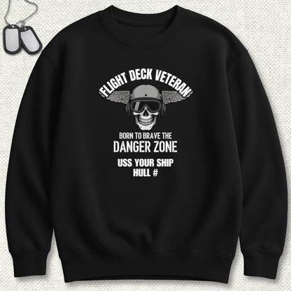 NavyHumor Sweatshirt Black / S Flight Deck Veteran - Add Your Command Sweatshirt
