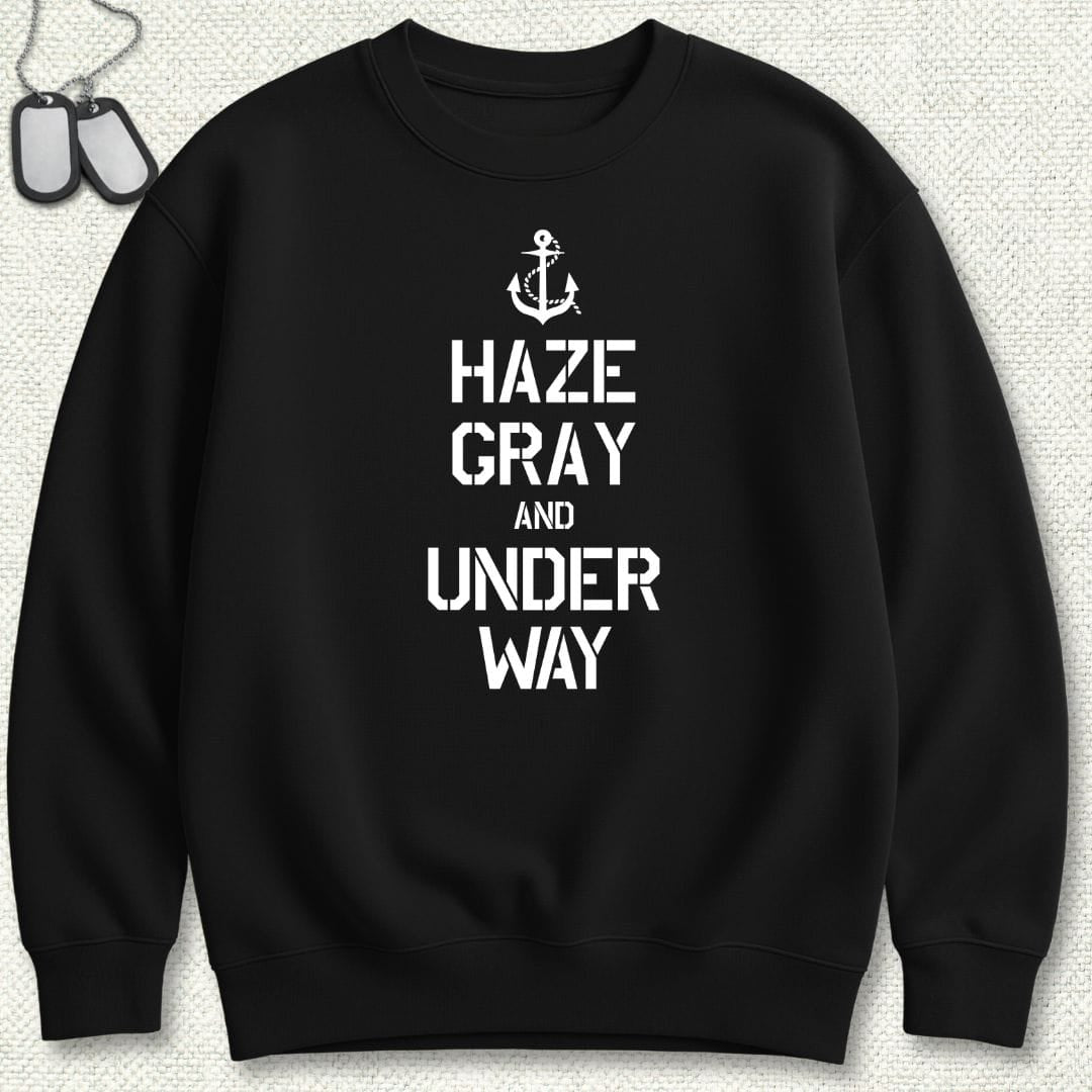 NavyHumor Sweatshirt Black / S Haze Gray and Under Way Sweatshirt