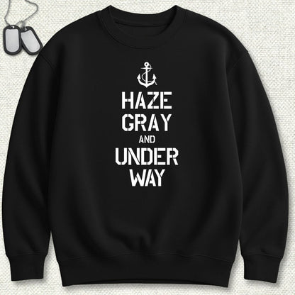 NavyHumor Sweatshirt Black / S Haze Gray and Under Way Sweatshirt