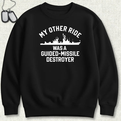 NavyHumor Sweatshirt Black / S My Other Ride Was A DDG (Adams-Class) Sweatshirt