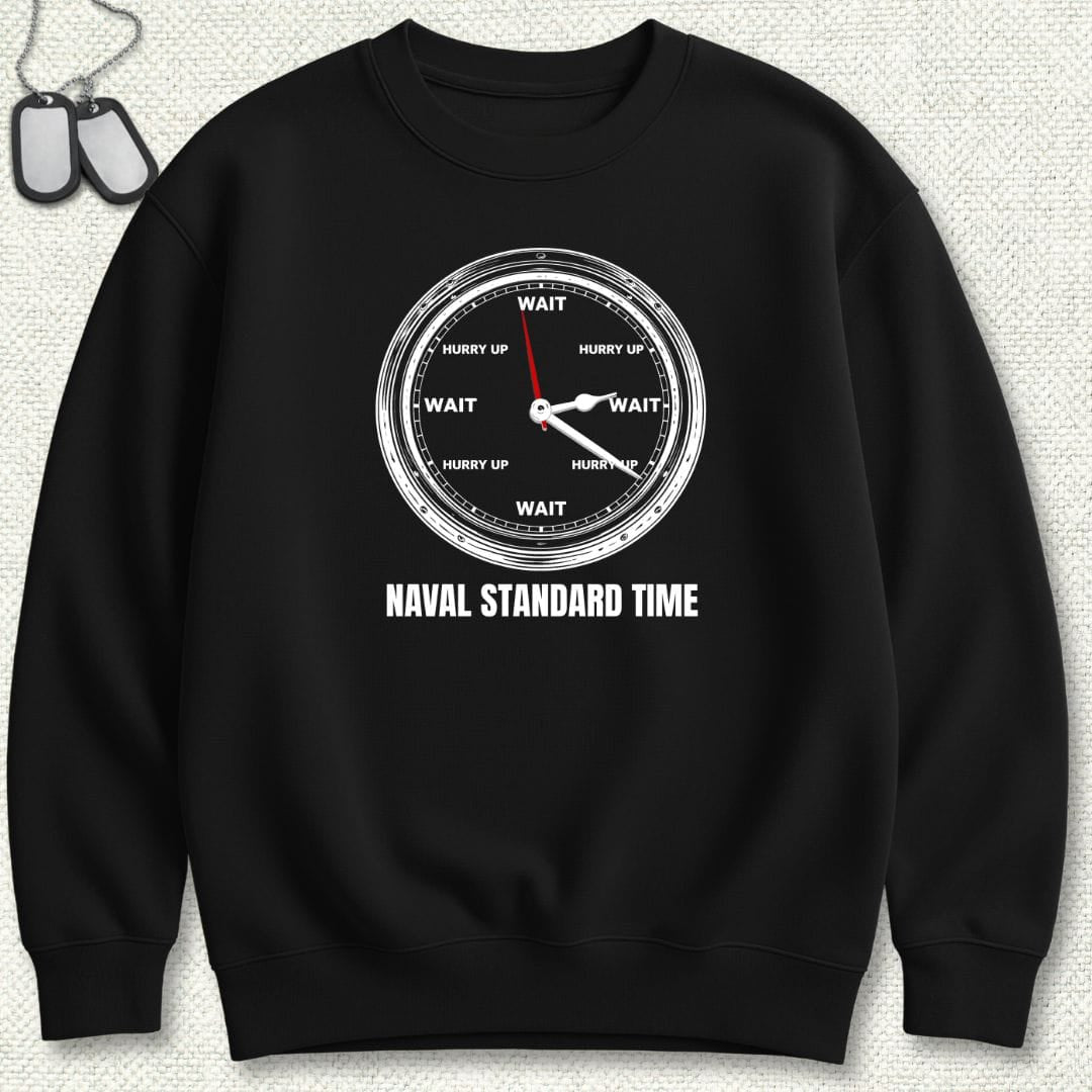NavyHumor Sweatshirt Black / S Naval Standard Time Sweatshirt