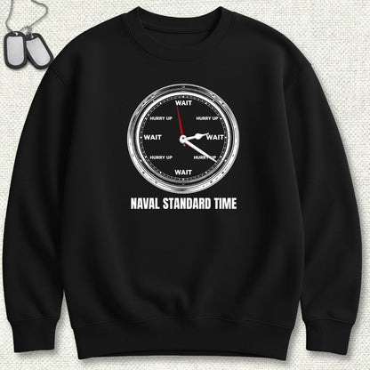NavyHumor Sweatshirt Black / S Naval Standard Time Sweatshirt