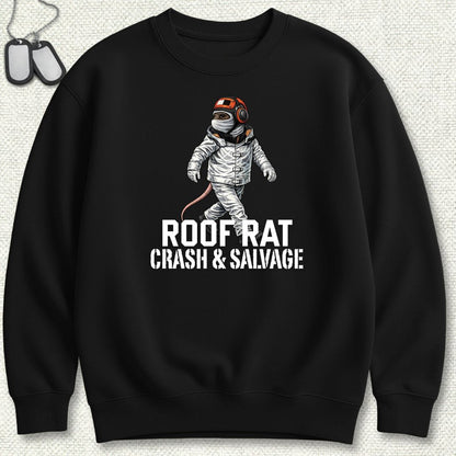 NavyHumor Sweatshirt Black / S Red Roof Rat - Crash & Salvage Sweatshirt