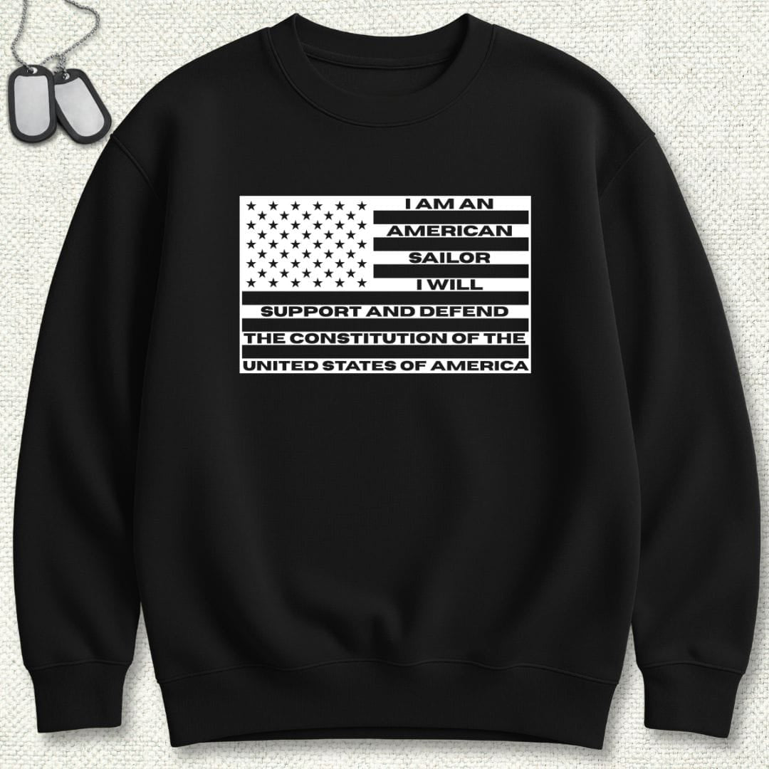 NavyHumor Sweatshirt Black / S Sailor's Creed Flag Sweatshirt