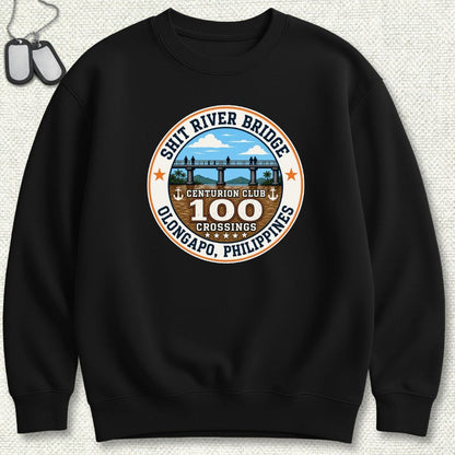 NavyHumor Sweatshirt Black / S Shit River Bridge Centurion Sweatshirt