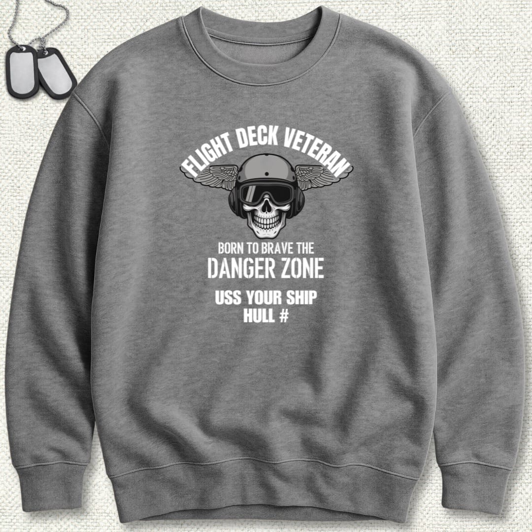 NavyHumor Sweatshirt Graphite Heather / S Flight Deck Veteran - Add Your Command Sweatshirt