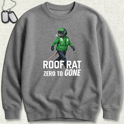 NavyHumor Sweatshirt Graphite Heather / S Green Roof Rat - Sweatshirt