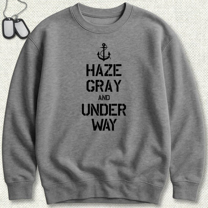 NavyHumor Sweatshirt Graphite Heather / S Haze Gray and Under Way Sweatshirt