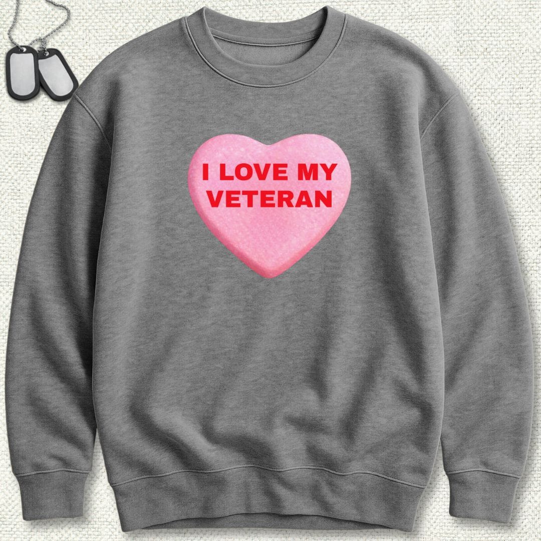 NavyHumor Sweatshirt Graphite Heather / S I Love My Veteran Sweatshirt