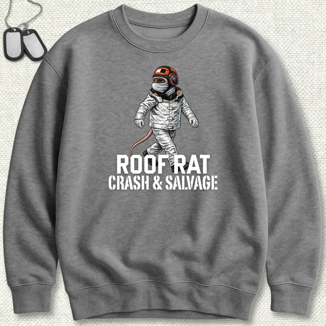 NavyHumor Sweatshirt Graphite Heather / S Red Roof Rat - Crash & Salvage Sweatshirt