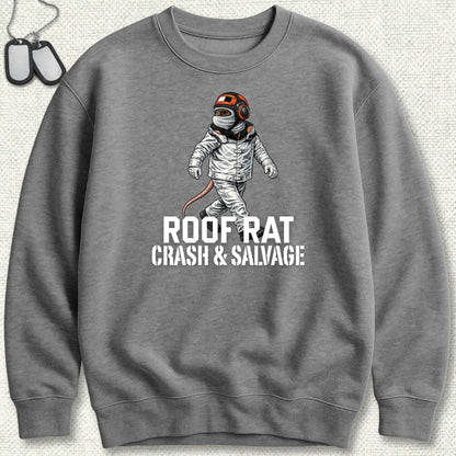 NavyHumor Sweatshirt Graphite Heather / S Red Roof Rat - Crash & Salvage Sweatshirt