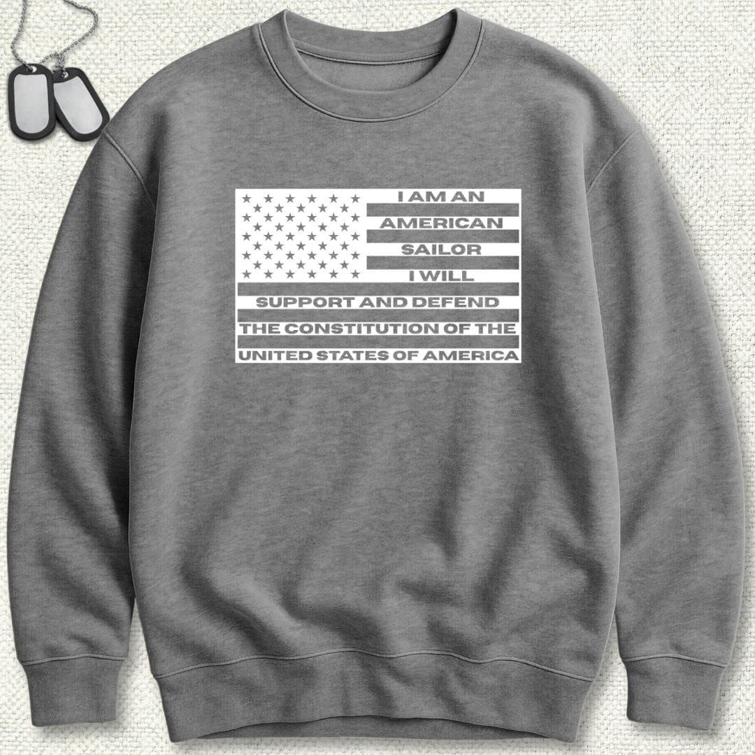 NavyHumor Sweatshirt Graphite Heather / S Sailor's Creed Flag Sweatshirt