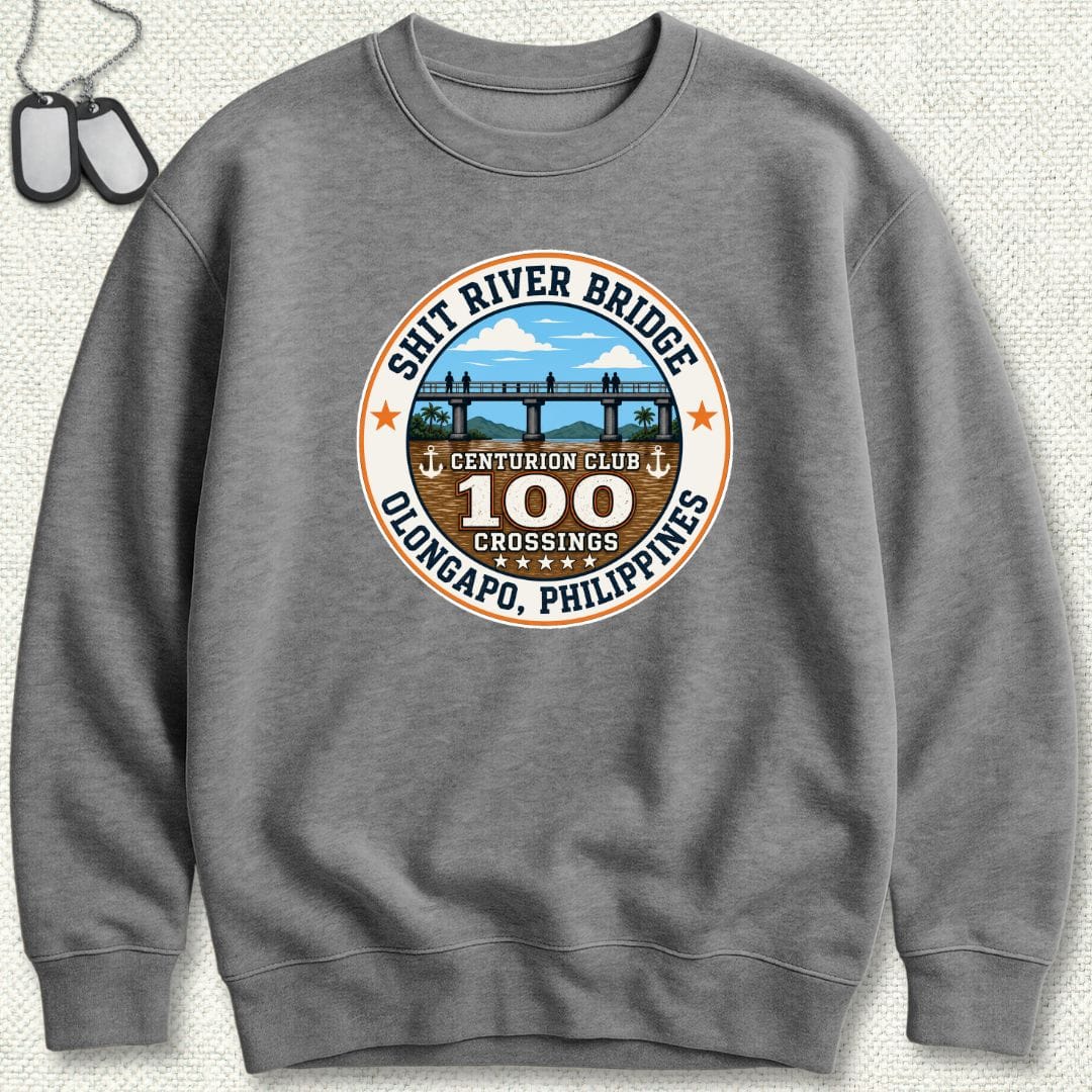 NavyHumor Sweatshirt Graphite Heather / S Shit River Bridge Centurion Sweatshirt