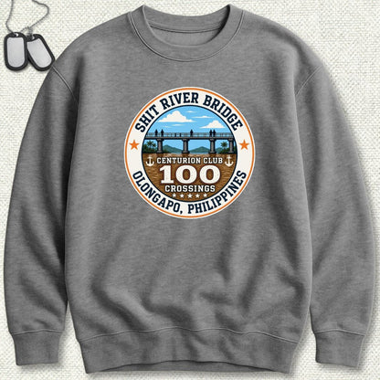 NavyHumor Sweatshirt Graphite Heather / S Shit River Bridge Centurion Sweatshirt