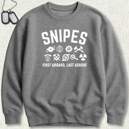 NavyHumor Sweatshirt Graphite Heather / S Snipes - First Aboard Sweatshirt