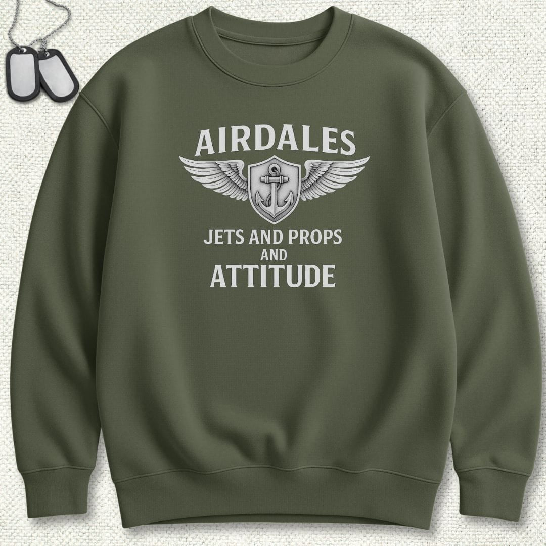 NavyHumor Sweatshirt Military Green / S Airdales Attitude Sweatshirt