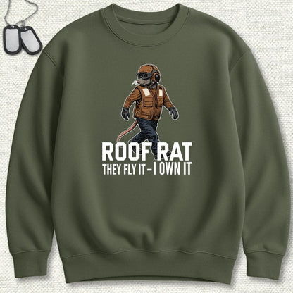 NavyHumor Sweatshirt Military Green / S Brown Roof Rat - Sweatshirt