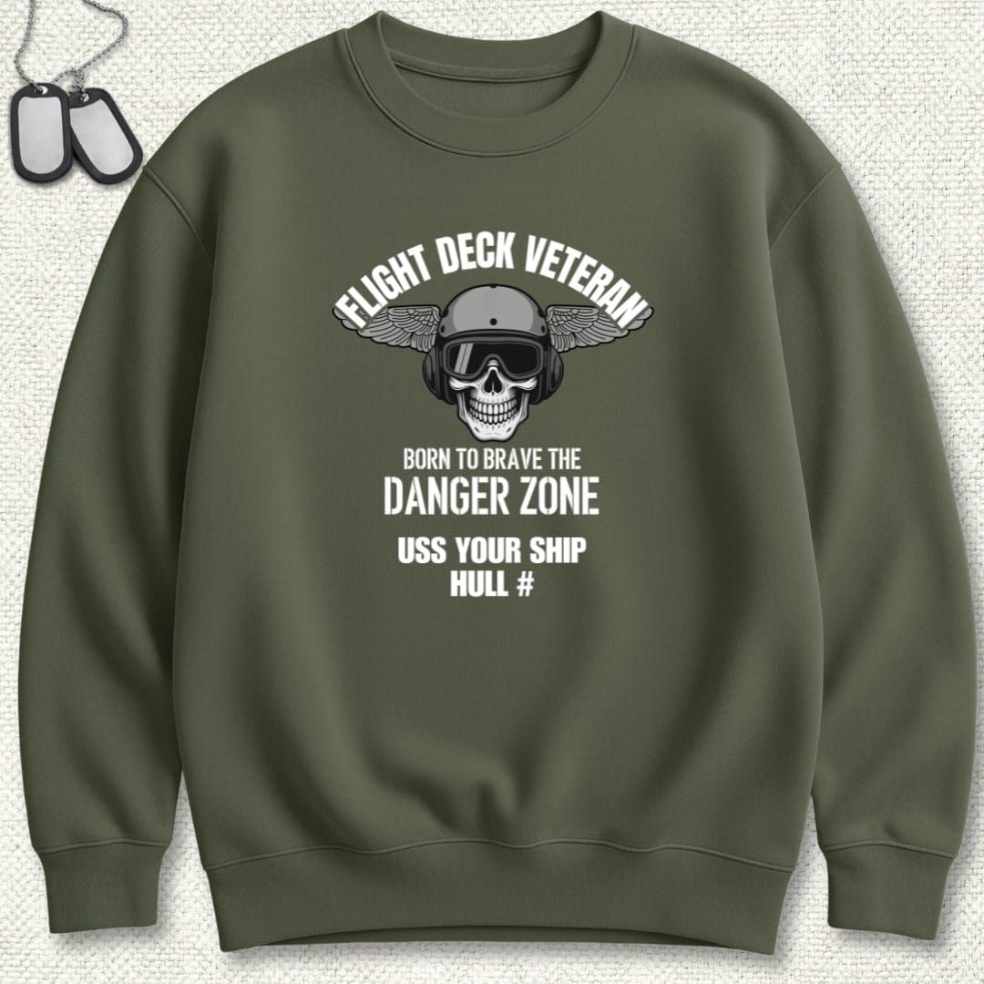 NavyHumor Sweatshirt Military Green / S Flight Deck Veteran - Add Your Command Sweatshirt