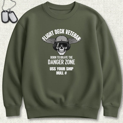NavyHumor Sweatshirt Military Green / S Flight Deck Veteran - Add Your Command Sweatshirt