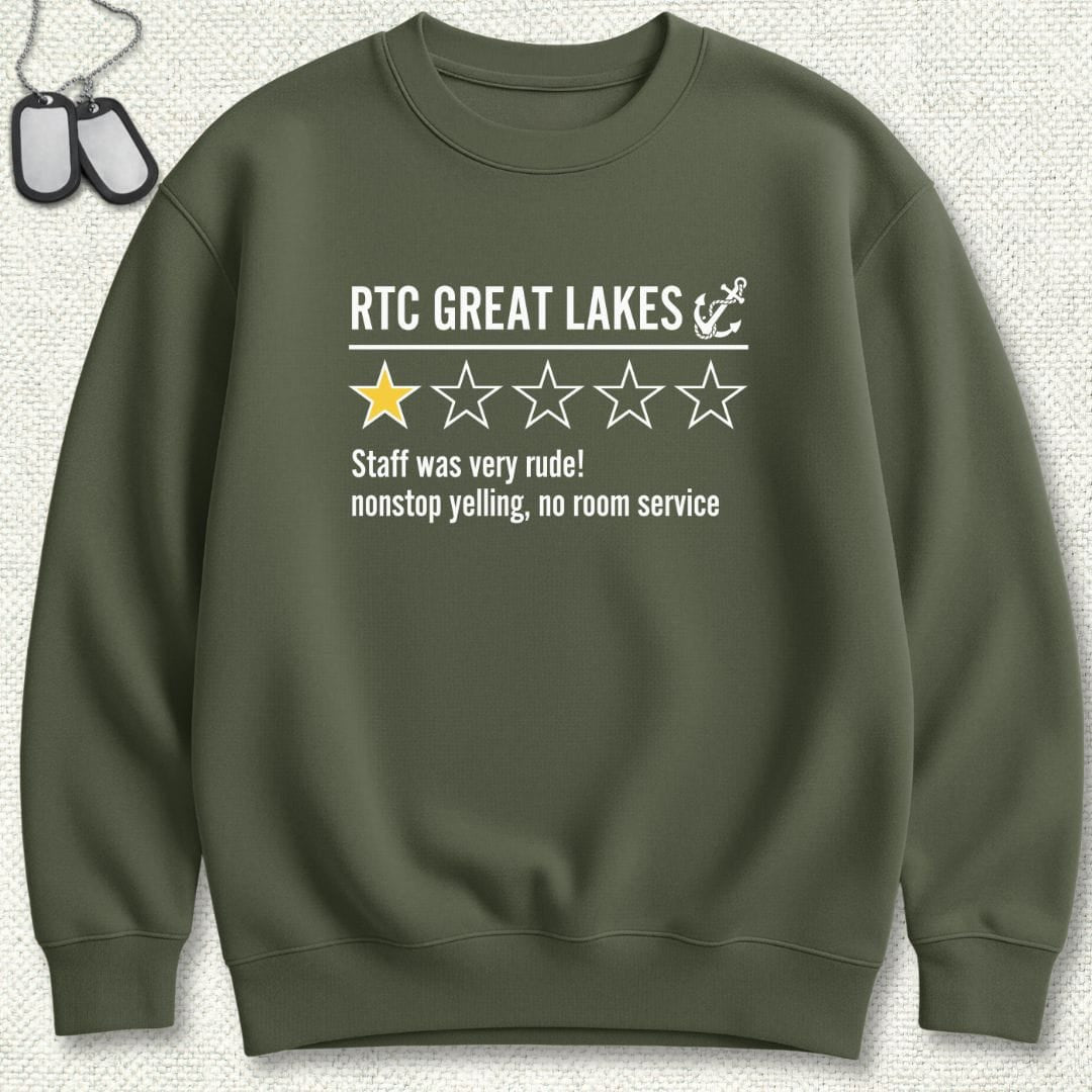 NavyHumor Sweatshirt Military Green / S Great Lakes Review Sweatshirt