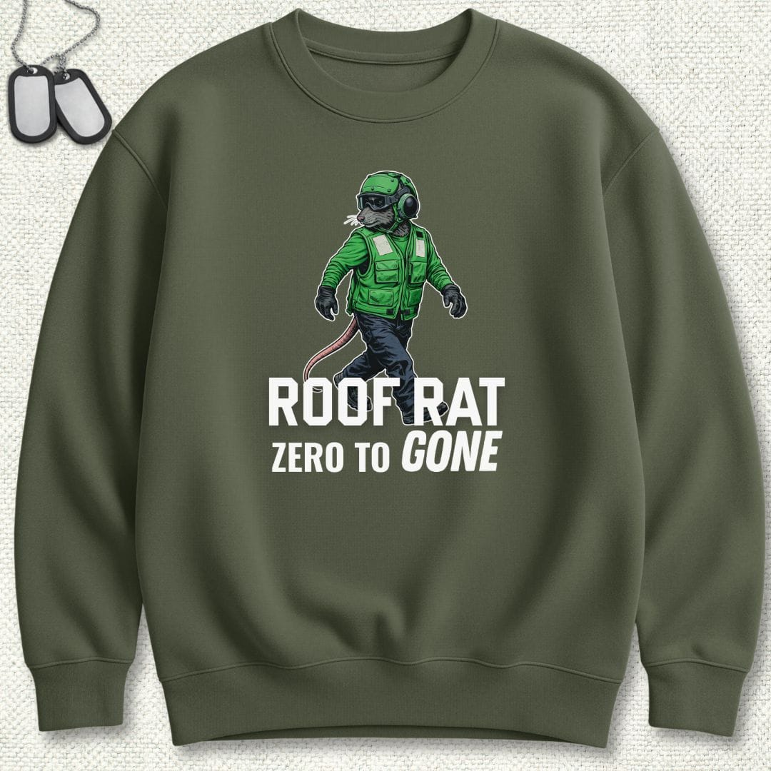 NavyHumor Sweatshirt Military Green / S Green Roof Rat - Sweatshirt