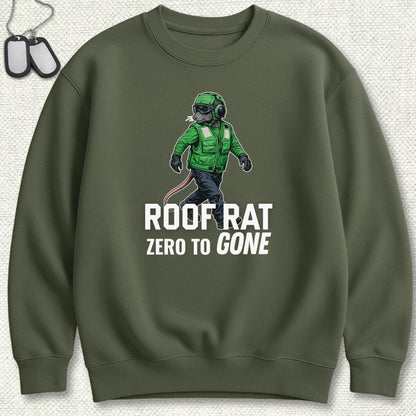 NavyHumor Sweatshirt Military Green / S Green Roof Rat - Sweatshirt