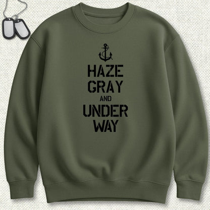 NavyHumor Sweatshirt Military Green / S Haze Gray and Under Way Sweatshirt