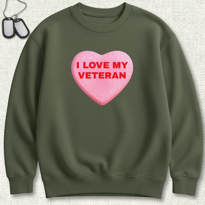 NavyHumor Sweatshirt Military Green / S I Love My Veteran Sweatshirt