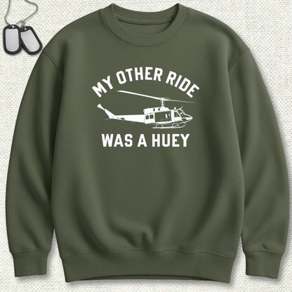 NavyHumor Sweatshirt Military Green / S My Other Ride Was A Huey Sweatshirt