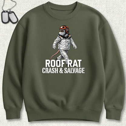 NavyHumor Sweatshirt Military Green / S Red Roof Rat - Crash & Salvage Sweatshirt