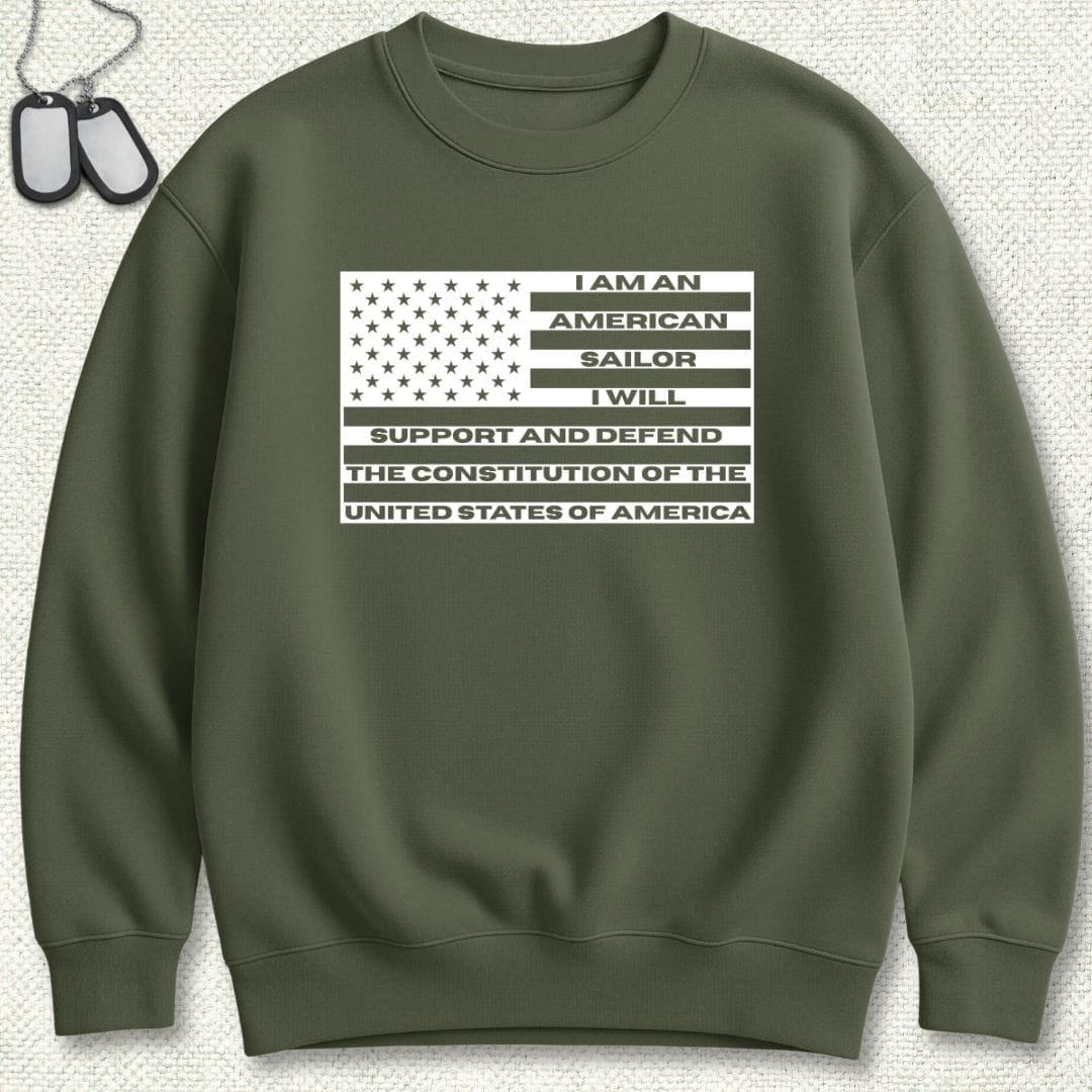 NavyHumor Sweatshirt Military Green / S Sailor's Creed Flag Sweatshirt