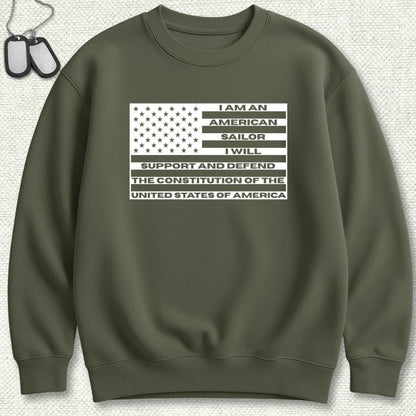 NavyHumor Sweatshirt Military Green / S Sailor's Creed Flag Sweatshirt