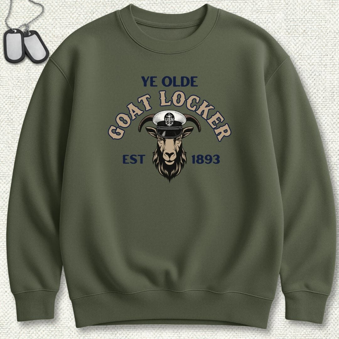 NavyHumor Sweatshirt Military Green / S Ye Olde Goat Locker Sweatshirt