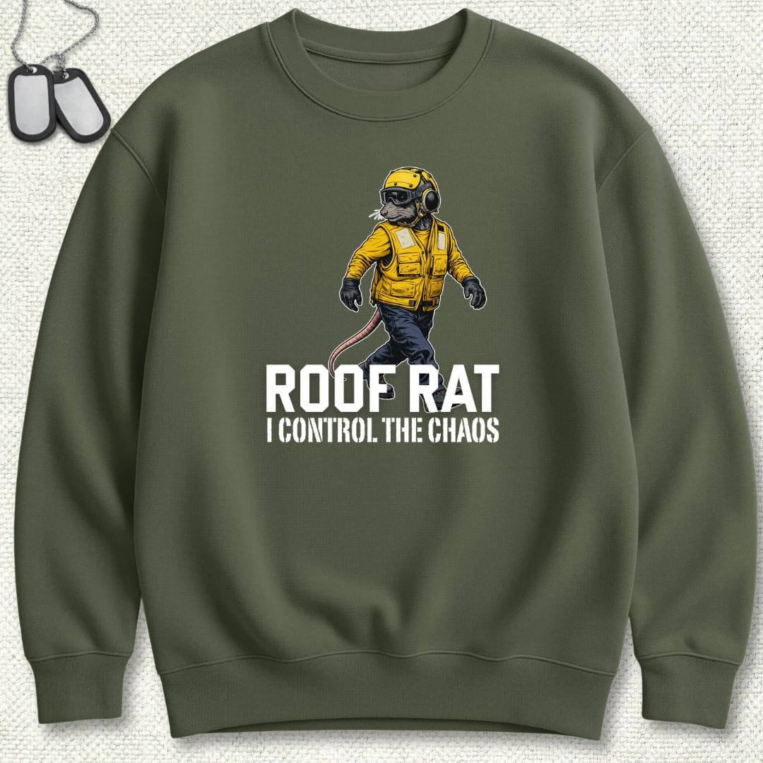 NavyHumor Sweatshirt Military Green / S Yellow Roof Rat Sweatshirt