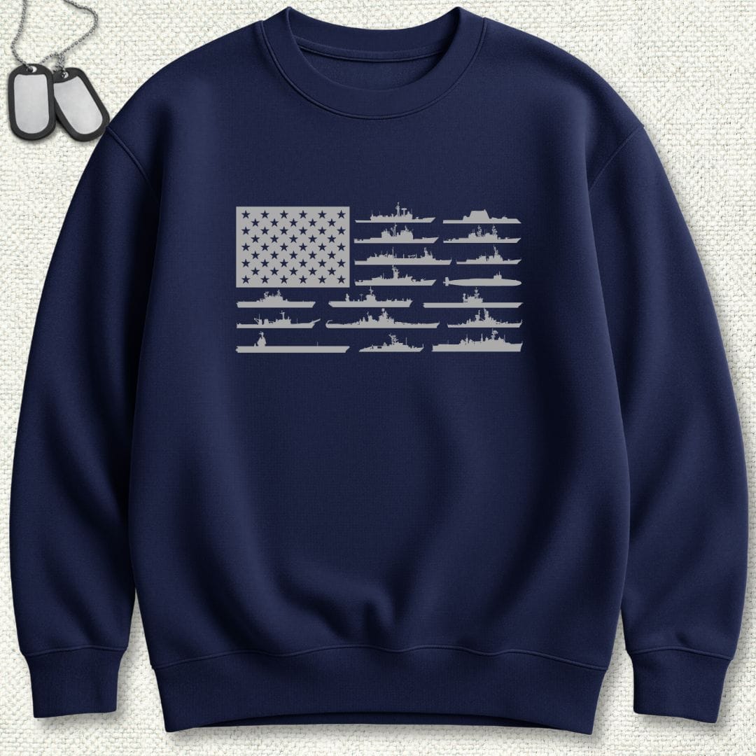 NavyHumor Sweatshirt Navy / S American Fleet Sweatshirt